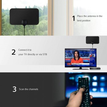 Indoor TV Antenna Aerial Digital HDTV Antennas 50 Miles Range 4K 1080P HD VHF UHF Freeview Television Antenna Satelite