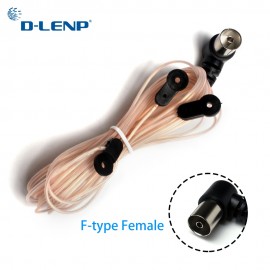 Dlenp FM Dipole Antenna T shape Indoor Copper Aerial HD Radio Female Pal Connector 75 OFM use for YAMAHA F-type Female