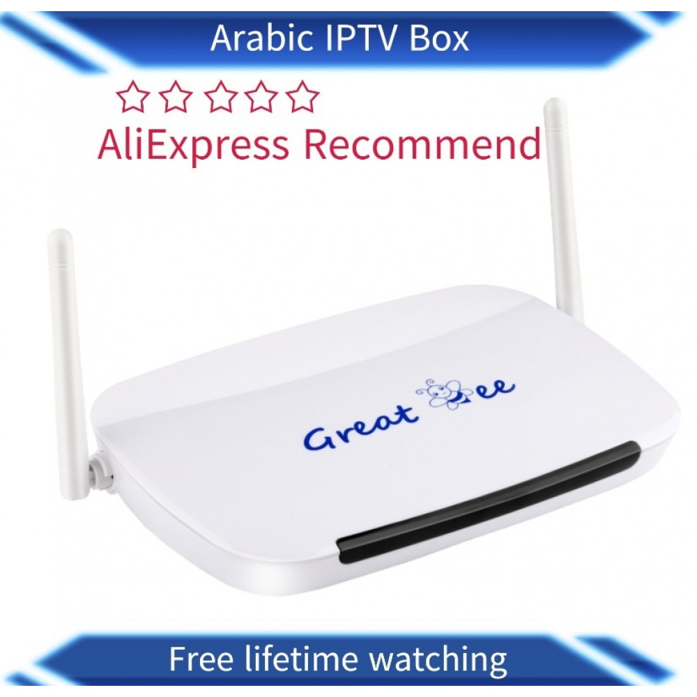 2018 the best Great Bee Arabic IPTV box android 4.4 wifi with free subscription free  shipping