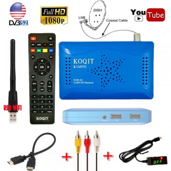 KOQIT Brazil South America DVB-S2 Satellite Receiver Digital TV Box Tuner DVB S2 Receptor Wifi Cline Biss Vu Youtube USB Capture
