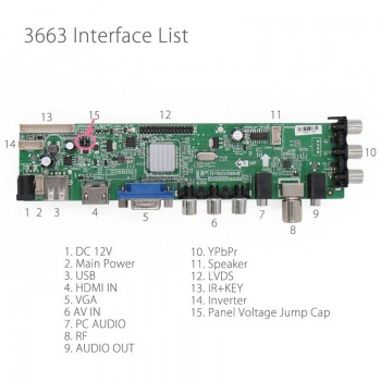 3663 New Digital Signal DVB-C DVB-T2 DVB-T Universal LCD TV Controller Driver Board UPGRADE 3463A Russian USB play LUA63A82