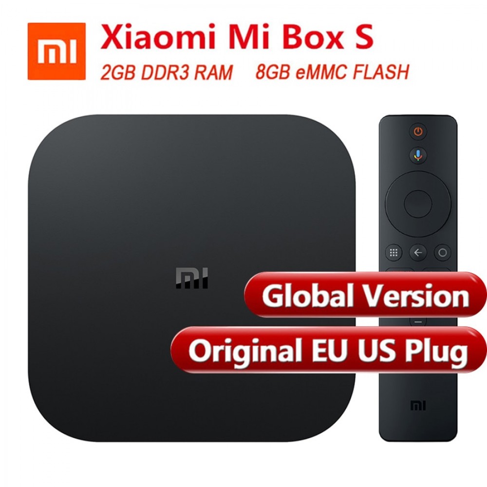 Global Version Original Xiaomi Mi Box S Smart TV Box 4 Android 8.1 4K Quad Core 2GB 8GB HDMI 2.4G 5.8G WiFi Bluetooth 4.2 TV Box