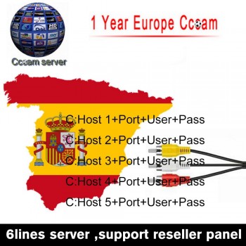 European DE IT ES channels DVB-S/S2 Satellite Cccam lines 1 Year 6 lines Validity Clines newcamd USB WIFI Satellite TV Receiver