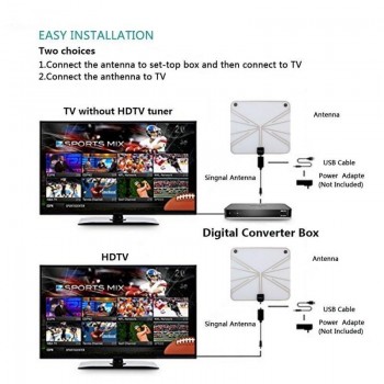 HDTV TV Antenna Amplifier Signal Booster Antenna Adapter Low Noise Easy Install