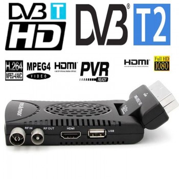 mini scart the smallest mini HD DVB-T2 tv receiver compatilbe with DVB-T/MPEG-4/H.264 dvb t2 tuner hdmi+scart output