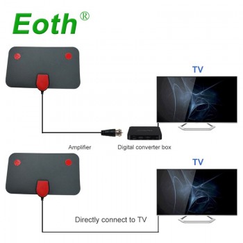 digital Indoor TV Antenna DTV Antena HDTV Antennas Free TV Fox Aerial DVB-T DVB-T2 Surf HD Radius VHF UHF Signal Receiver