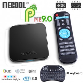 MECOOL  KM9 Android 9.0 Smart TV Box 4GB DDR4 RAM 32GB ROM 2.4G/5G WiFi BT 4.1 USB 3.0 Set Top TV Box 4K Media Player