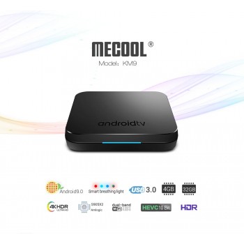 MECOOL  KM9 Android 9.0 Smart TV Box 4GB DDR4 RAM 32GB ROM 2.4G/5G WiFi BT 4.1 USB 3.0 Set Top TV Box 4K Media Player