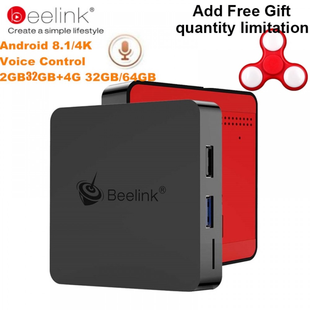 Beelink GT1 Mini TV Box Android 8.1 Voice Control Amlogic S905X2 TV Box 4G DDR4 32G BT 4.0 Dual Wifi HDMI 2.0 4K Set-Top Box