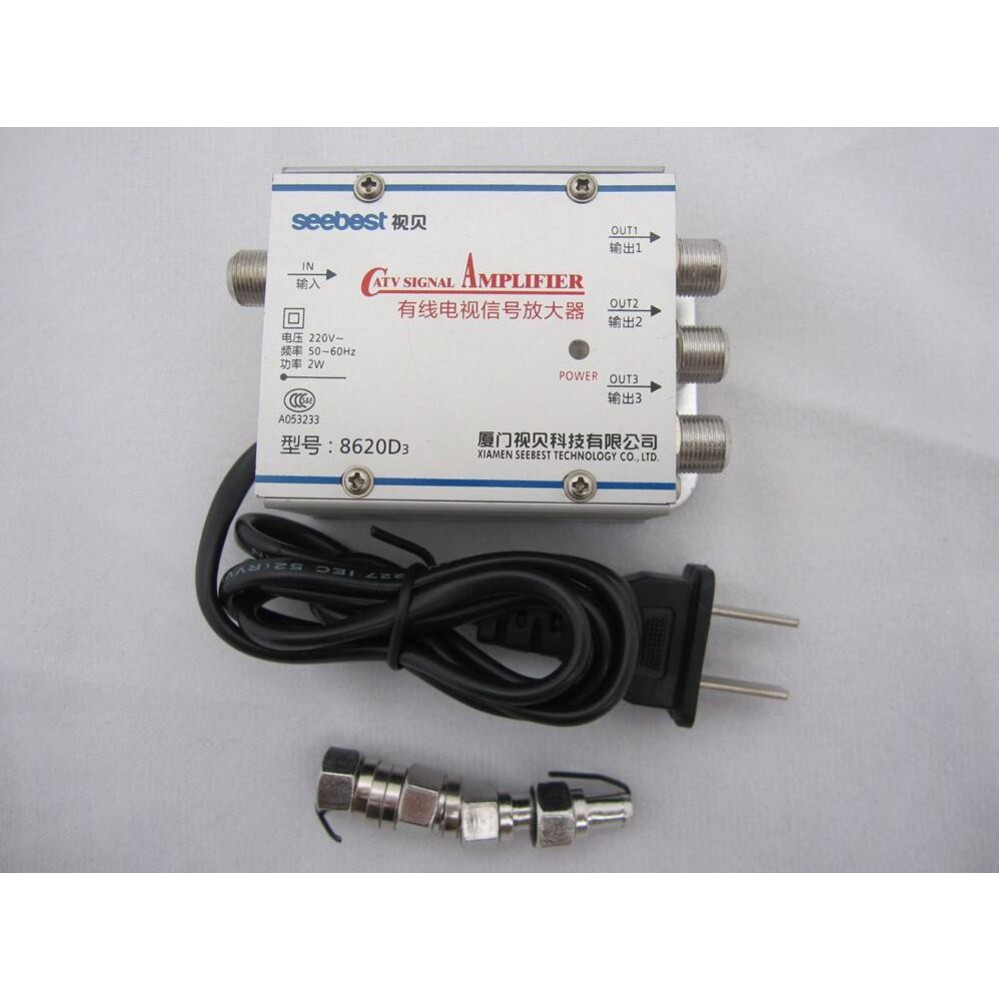 45Mhz to 860MHz 1 To 3 Way CATV Cable TV Signal Amplifier AMP Antenna Booster Splitter Set Broadband Home Tv Equipments