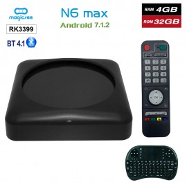 Magicsee N6 Max RK3399 Android 7.1 TV BOX 4G 32G Rom 2.4+5G Dual Wifi 1000M LAN Bluetooth 4.1 Smart Box 4K Set Top Box