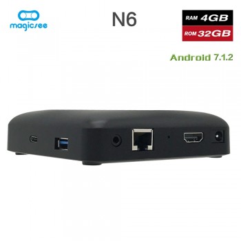Magicsee N6 Max RK3399 Android 7.1 TV BOX 4G 32G Rom 2.4+5G Dual Wifi 1000M LAN Bluetooth 4.1 Smart Box 4K Set Top Box