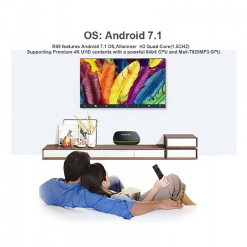 Mini R69 Android 7.1 Smart TV Box 1GB 8GB Allwinner H3 Quad-Core 2.4G Wifi Set Top Box 1080P HD Support 3D movie Suppot IPTV Box