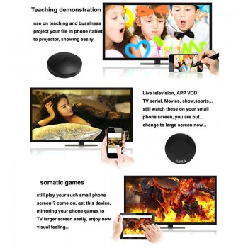 Top 1080P Airplay Mirroring Media Streaming H.265 TV Stick HDMI Display Dongle Receiver Adapter WiFi Screen Push for Iphones