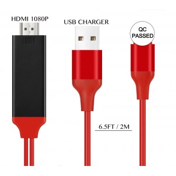 HDMI 2M Cable For Apple iPhone X 8 8 plus 7 7 Plus 6 6s 5 5s 5S For  Cable Adapter HDTV TV 8 Pin HD1080P Adapter HDMI