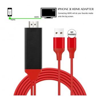 HDMI 2M Cable For Apple iPhone X 8 8 plus 7 7 Plus 6 6s 5 5s 5S For  Cable Adapter HDTV TV 8 Pin HD1080P Adapter HDMI