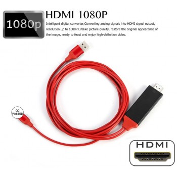 HDMI 2M Cable For Apple iPhone X 8 8 plus 7 7 Plus 6 6s 5 5s 5S For  Cable Adapter HDTV TV 8 Pin HD1080P Adapter HDMI