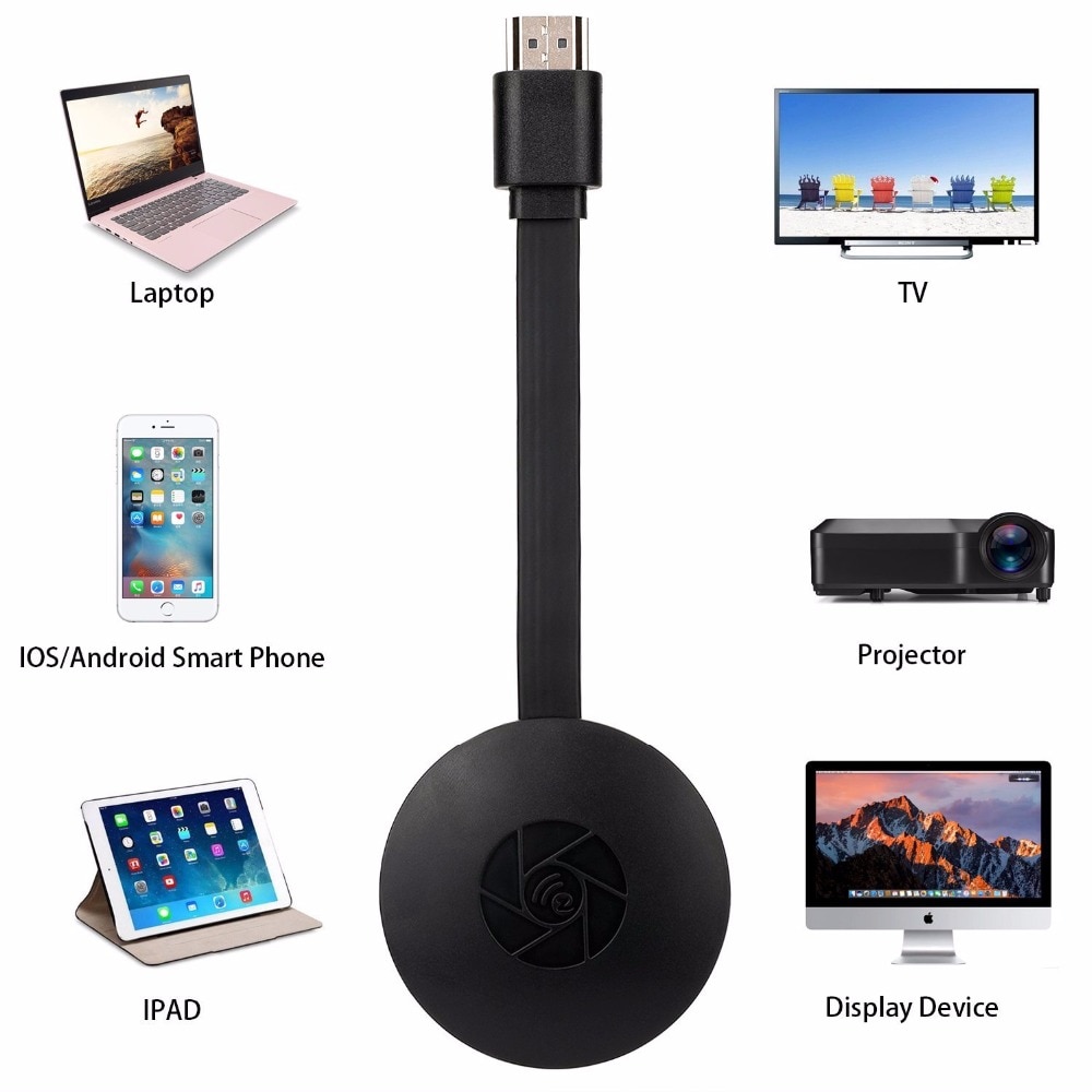 Wireless Display Dongle,WIFI Portable Display Receiver 1080P HDMI Miracast Dongle for iOS iPhone iPad/Mac/Android Smartphones