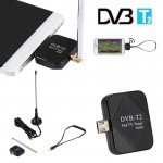 For Android 1pc High Definition DVB-T2 Micro USB Dongle Digital HD TV Tuner Receiver With 2 Antenna Supports DVB-T/T2 Mayitr