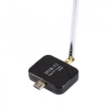 For Android 1pc High Definition DVB-T2 Micro USB Dongle Digital HD TV Tuner Receiver With 2 Antenna Supports DVB-T/T2 Mayitr
