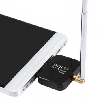 For Android 1pc High Definition DVB-T2 Micro USB Dongle Digital HD TV Tuner Receiver With 2 Antenna Supports DVB-T/T2 Mayitr