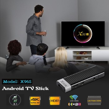Mini PC X96S Android 8.1 TV Stick DDR4 4GB RAM 32GB ROM Amlogic S905Y2 2.4amp;5G Dual WIFI BT4.2 H.265 4K HD Smart TV Box PK H96