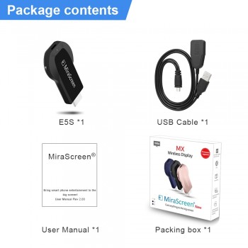 PULIERDE E5S MiraScreen OTA TV Stick Smart TV HD HDMI Dongle Wireless Receiver DLNA Airplay Miracast Chromecast for phone TV