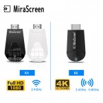 Mirascreen K6 4k HD quality 4K*2K HD 2.4G/5G Dual Band PC Android TV stick pk K4 Adapter TV dongle Miracast any cast chromecast