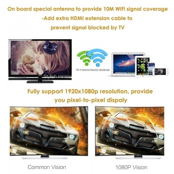 Robotsky G5 Wireless Wifi Display Dongle Receiver Full-HD 1080p HDMI Miracast Chrom cast DLNA AirPlay for Google Chromecast