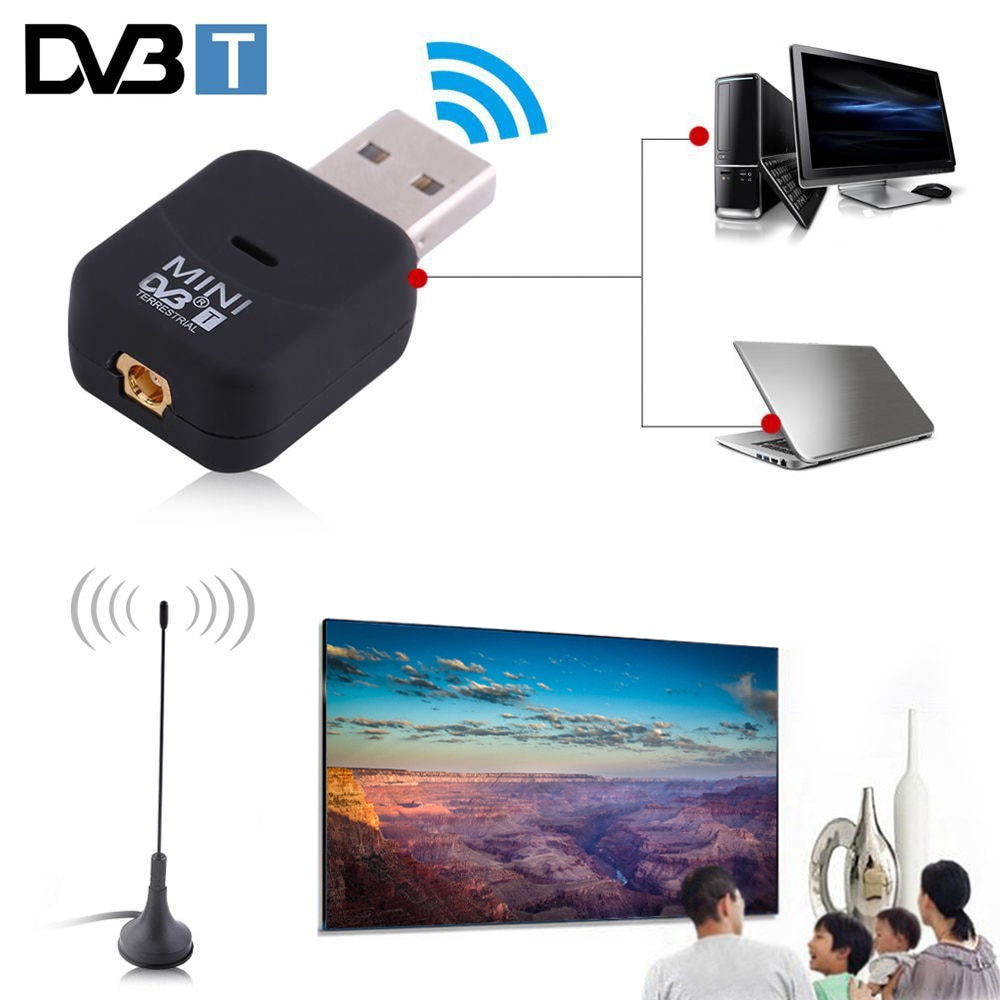 Mini USB 2.0 Digital DVB-T SDR+DAB+FM HDTV TV Stick Tuner Antenna Dongle Stick Video Broadcasting Recording Antena DVBT Receiver
