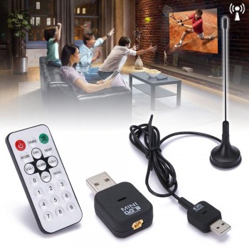Mini USB 2.0 Digital DVB-T SDR+DAB+FM HDTV TV Stick Tuner Antenna Dongle Stick Video Broadcasting Recording Antena DVBT Receiver