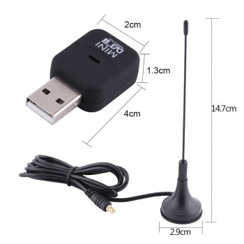 Mini USB 2.0 Digital DVB-T SDR+DAB+FM HDTV TV Stick Tuner Antenna Dongle Stick Video Broadcasting Recording Antena DVBT Receiver