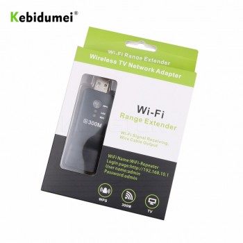 Kebidumei 300Mbps Universal Wireless TV Network Wifi Adapter WPS 300Mbps RJ-45 Wi-fi Repeater for Samsung LG Sony TV