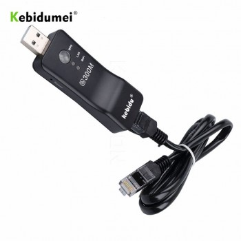 Kebidumei 300Mbps Universal Wireless TV Network Wifi Adapter WPS 300Mbps RJ-45 Wi-fi Repeater for Samsung LG Sony TV