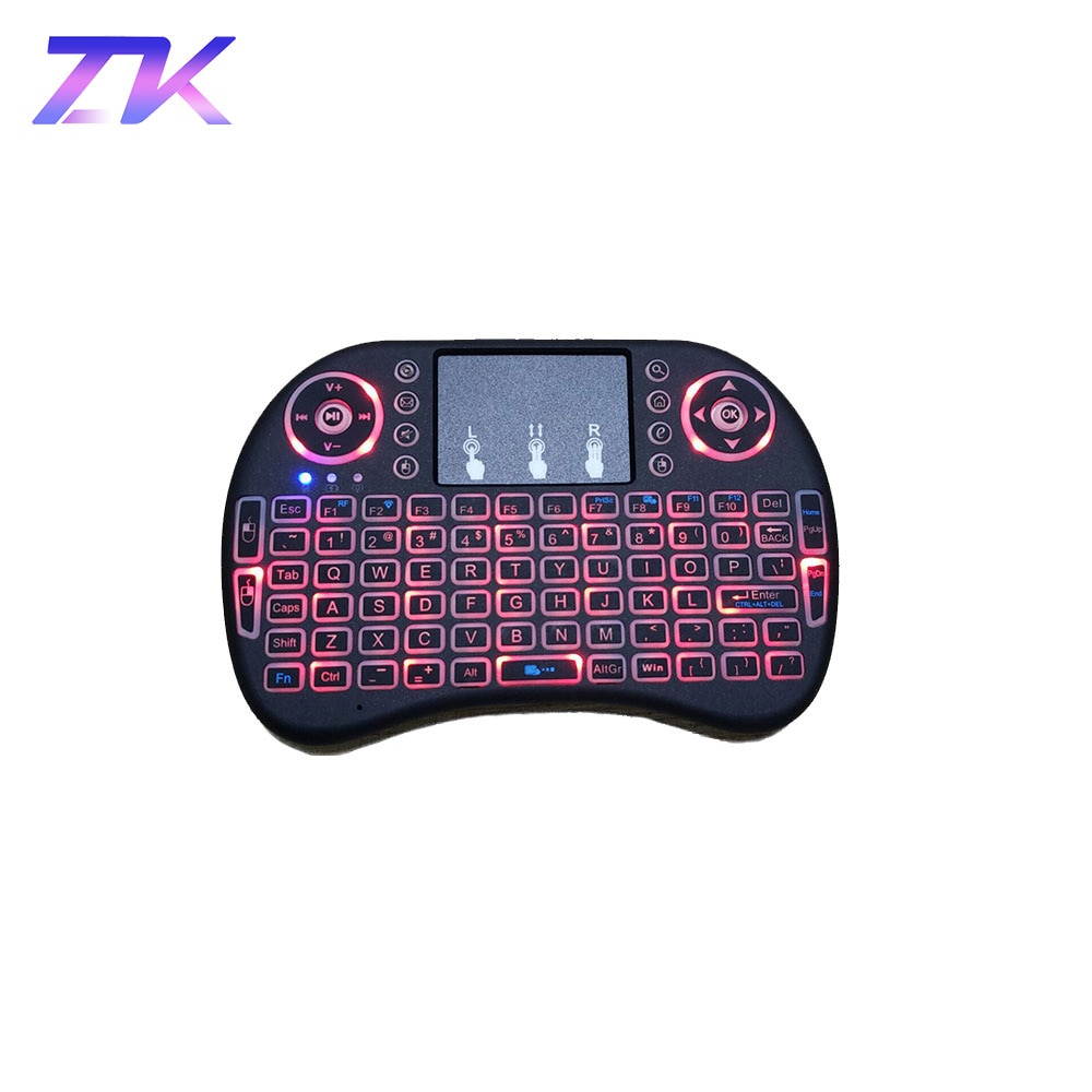 ZKMAGIC I8 2.4GHz Mini Wireless Backlit Keyboard Touchpad Mouse LED Backlit AAA*2 Battery for Smart TV Mini PC