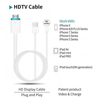MiraScreen Stick HD tv Cable for apple USB Screen Mirroring TV Dongle 1080P HD cromecast for iphone 6s plus iphone8 7plus x ipad