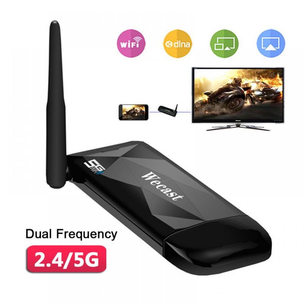 Wecast 2.4/5G Wireless WIFI Miracast Airplay DLNA Display TV Dongle RK3036 Mirroring 1080P HDMI Streaming Media Adapter