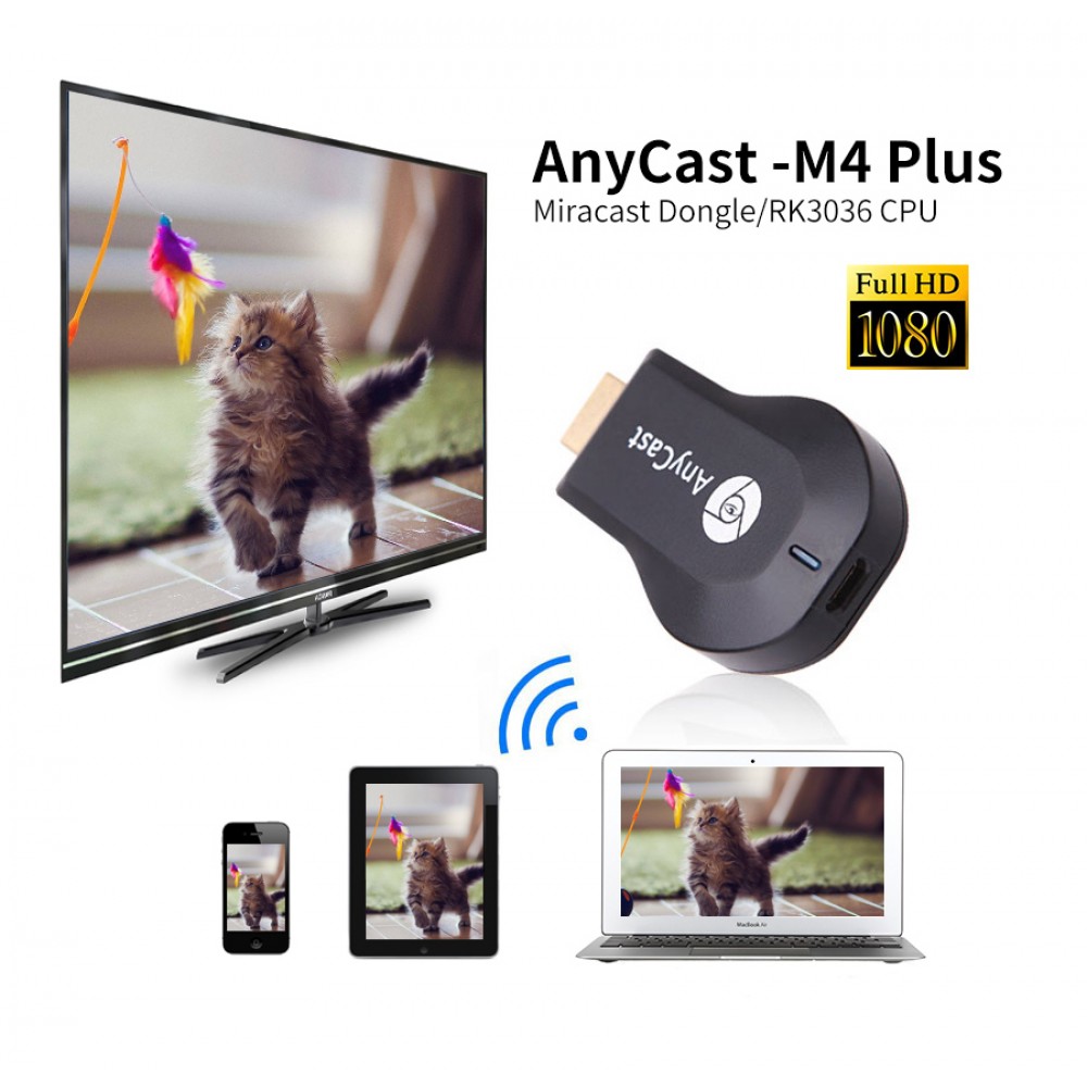 Anycas M4 plus HDMI Media Video Streamer Wi-Fi Display Receiver dongle 1080P TV Stick adapter for Android vs Mira Chrome cast 2