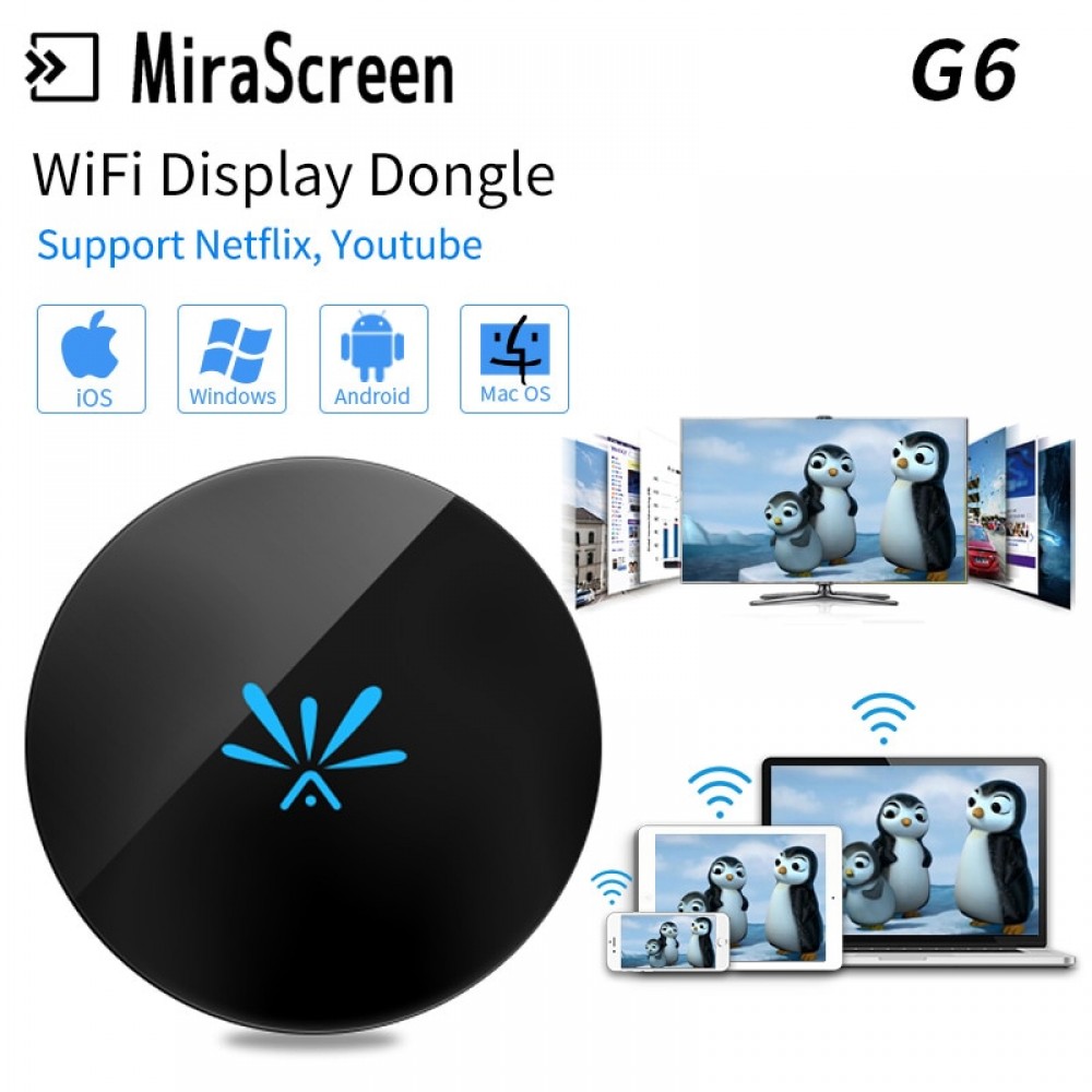 Free Shipping Mini G6 Wireless WiFi Display TV stick Mirascreen Dongle Android Miracast  for netflix youtube