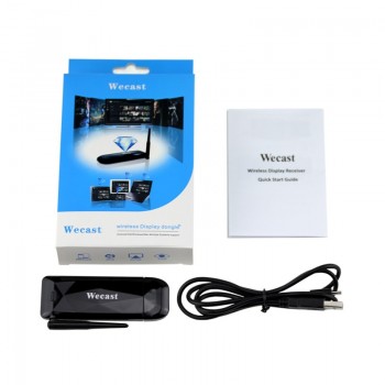 Wecast E3 DLNA Airplay WiFi Display Miracast TV Dongle HDMI Receiver Mini Android TV Stick Full HD RK3036 with External Antenna