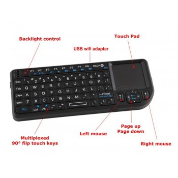 Original New Mini 2.4G Wireless Keyboard Touchpad Backlight for Smart TV for Samsung LG Panasonic Android tv box PC Laptop HTPC