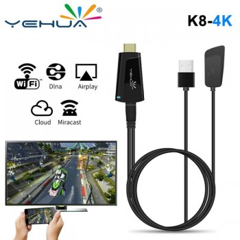 K8 PC Android Media Player TV Stick Push Chrome cast 4K 2.4G/5.8Ghz Wifi Display Receiver Dongle Android DLNA Wireless Air play