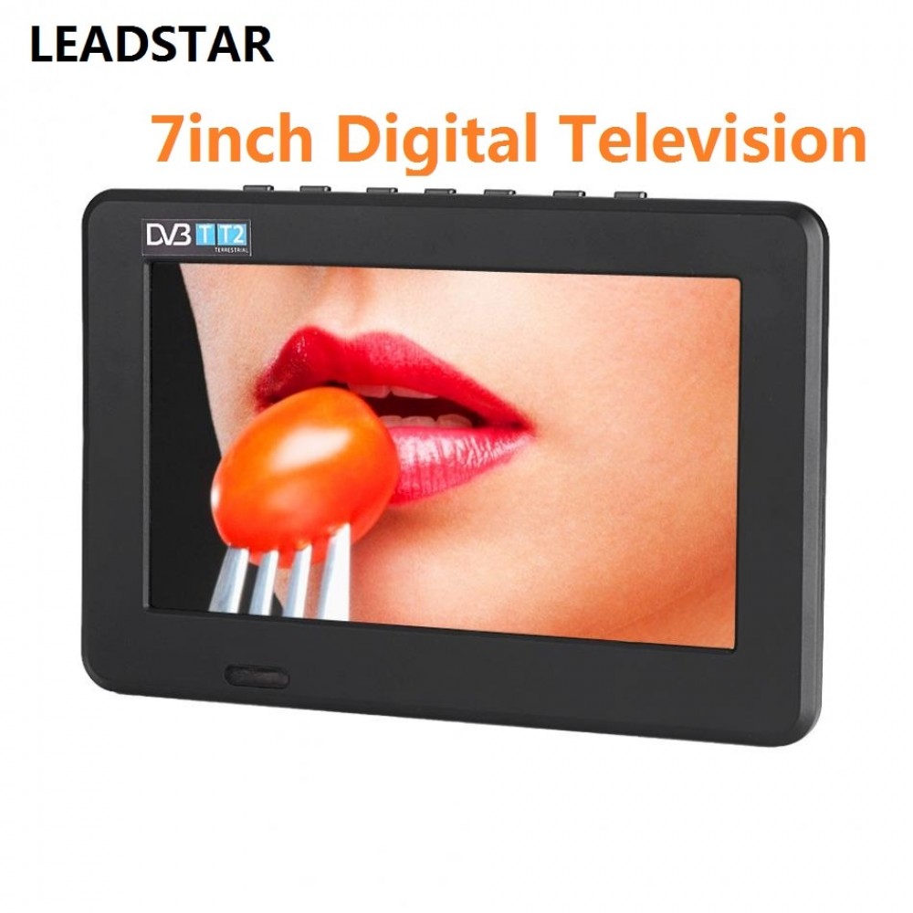 LEADSTAR 7 inch DVB-T2 Digital Analog Television TV 800x480 High Resolution Support TF Card USB Audio