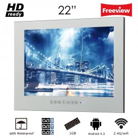 Souria 22 inch Magic Mirror LED TV with WiFi HD 1080i Android 4.2.2 Smart Bathroom Frameless Monitor Indoor Advertising