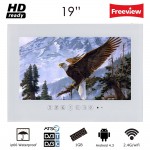 Souria 19 inch Smart Android Bathroom IP66 Waterproof Television Frameless LED Monitor Hotel Used LED TV Black/White Color