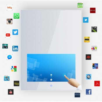 21.5inch Touch 600x800mm Magic Mirror LED Display Screen Support Online TV IP44 Waterproof Cosmetic Luxury Decoration