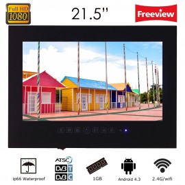 Souria 21.5inch Black(White) Color Waterproof Bathroom Full HD 1080 Smart Android LED TV Water Resistant Shower TV