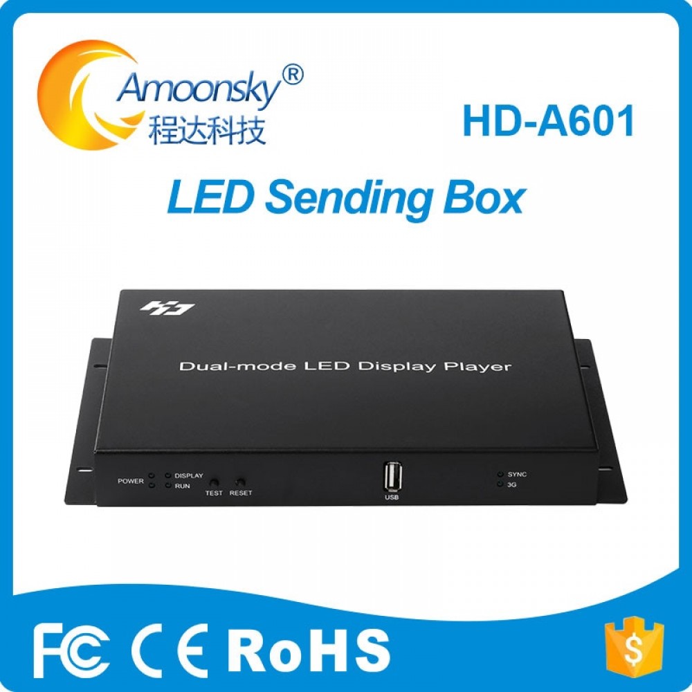Free shipping 2 peices a lot HD-A601 and HD-A601 add WIFI mode Huidu full color display control box