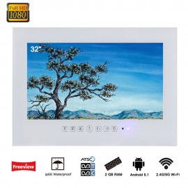 Souria 32 inch Android 5.1 Smart WiFi 1080P White/Black Bathroom TV Shower Room IP66 Waterproof Internet LED TV