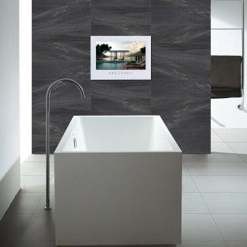 Souria 22 inch Luxury Hotel Waterproof Bathroom Television Home HD Kitchen LED TV Mounting Flat Screen (Black/White)